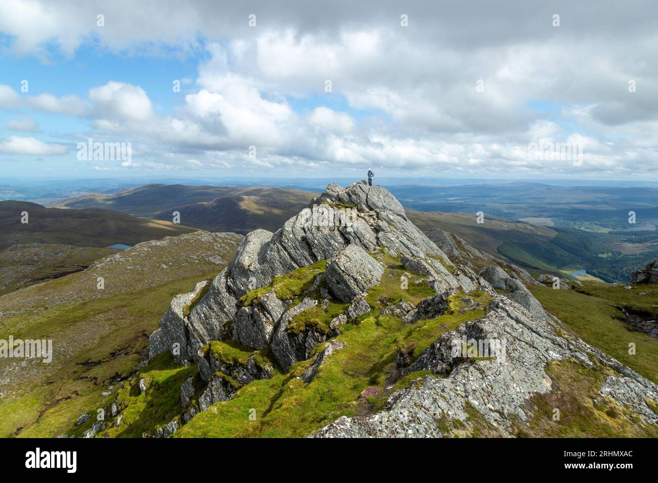 En regardant vers le sommet rocheux est du Corbett Sgorr na Dìollaid dans les Highlands du Nord-Ouest de l'Écosse Banque D'Images
