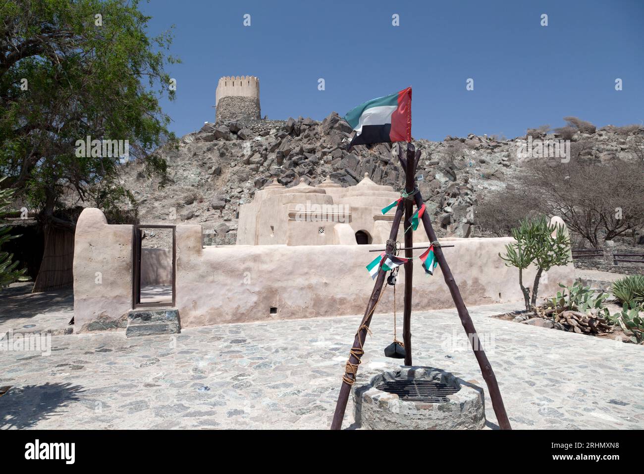 Émirats arabes Unis, Fujairah, la mosquée Badiyah. Banque D'Images