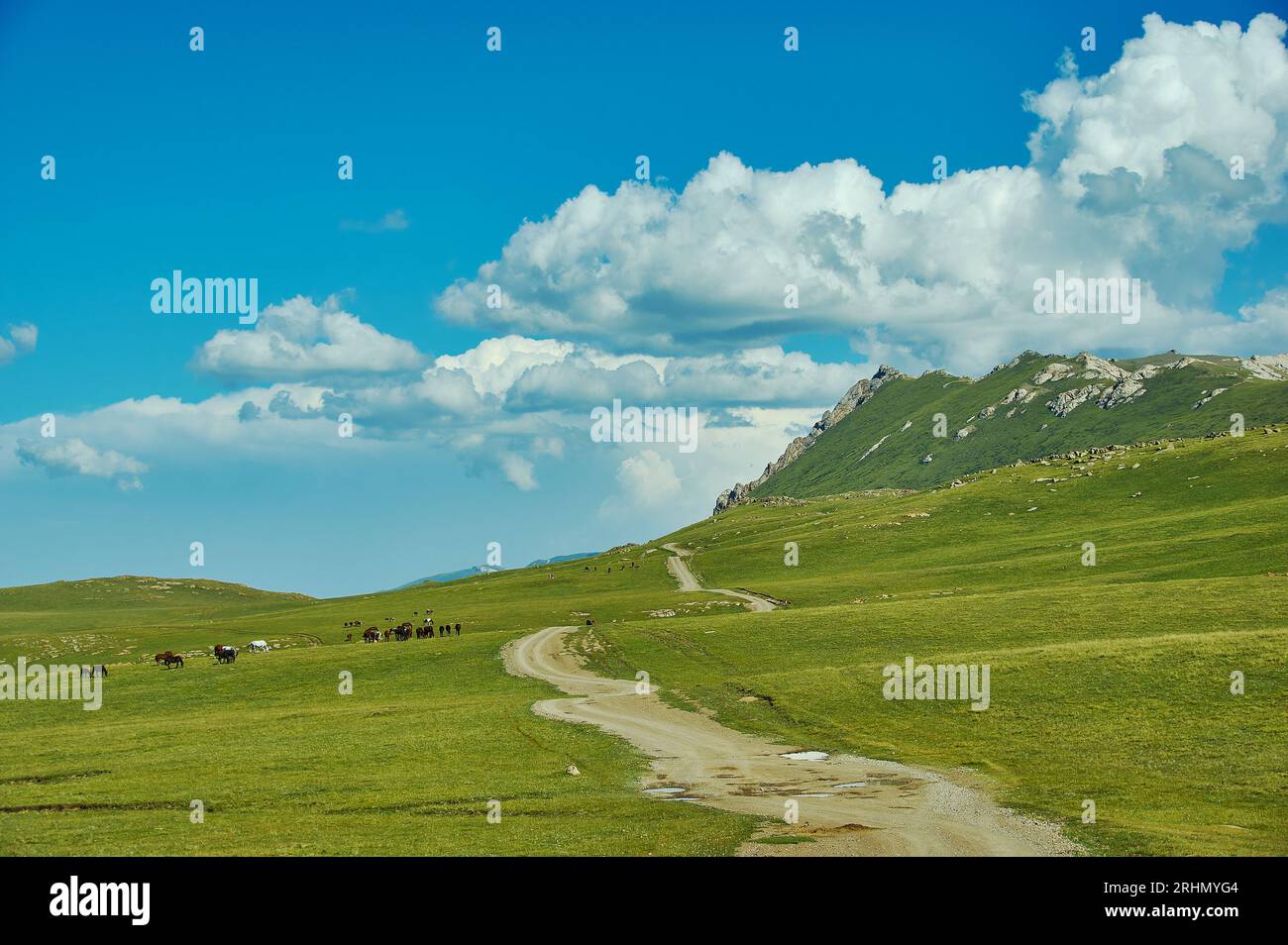 le lac de montagne son kul au kirghizistan est situé à une altitude de plus de 3000 mètres Banque D'Images