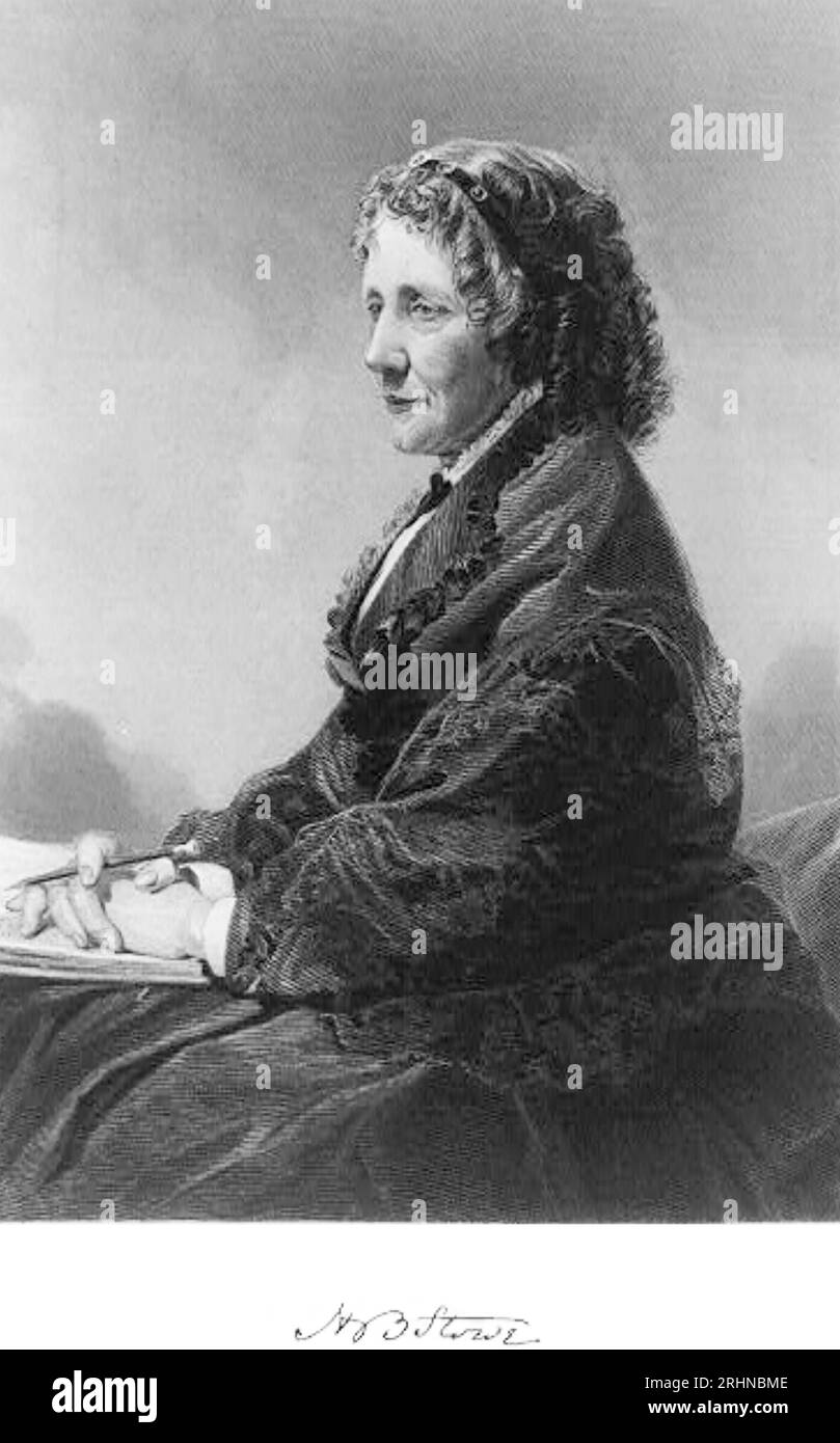 HARRIET BEECHER STOWE (1811-1896) romancière et abolitionniste américaine, auteur de Uncle Tom's Cabinin 1852 Banque D'Images