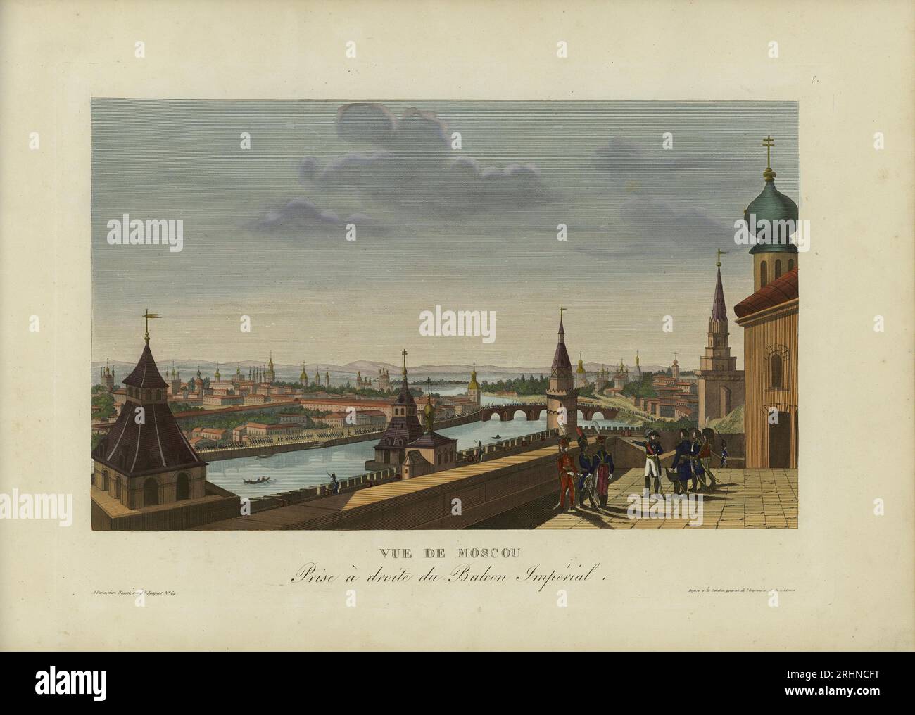 Vue de Moscou, prise à droite du balcon impérial. Musée : COLLECTION PRIVÉE. Auteur : Henri Courvoisier-voisin. Banque D'Images