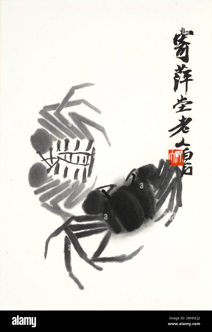Deux crabes. Musée : COLLECTION PRIVÉE. Auteur : QI BAISHI. Banque D'Images