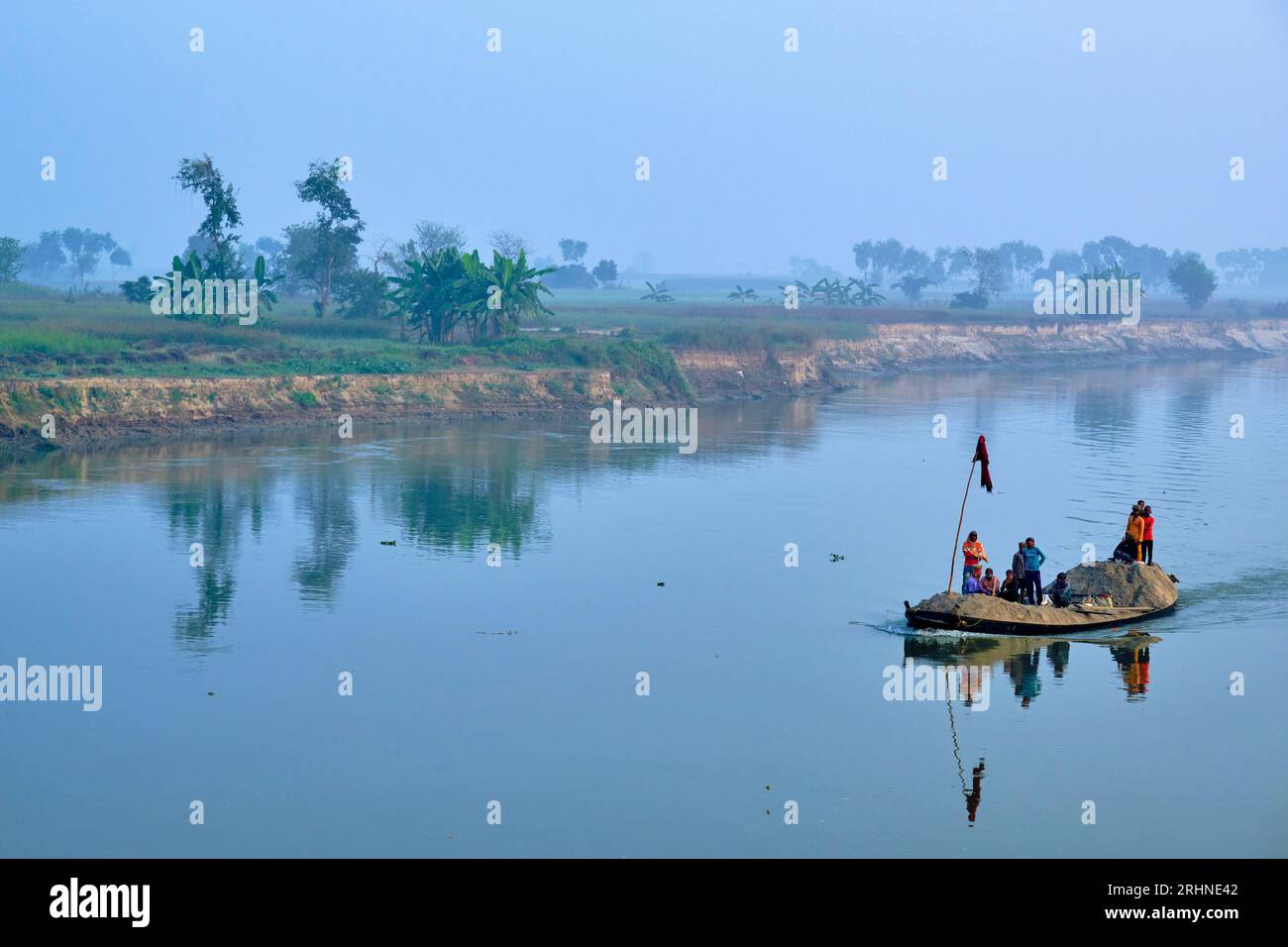 Inde, Bengale occidental, le fleuve Hooghly défusiant du Gange, transport fluvial Banque D'Images