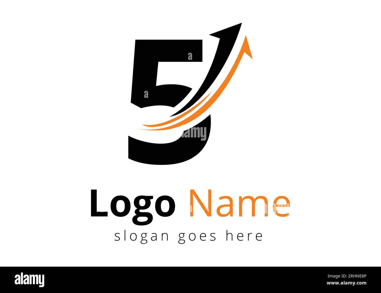 Logo de financement avec concept de 5 lettres. Concept de logo financier ou de réussite. Logo pour l'entreprise comptable et l'identité de l'entreprise Illustration de Vecteur