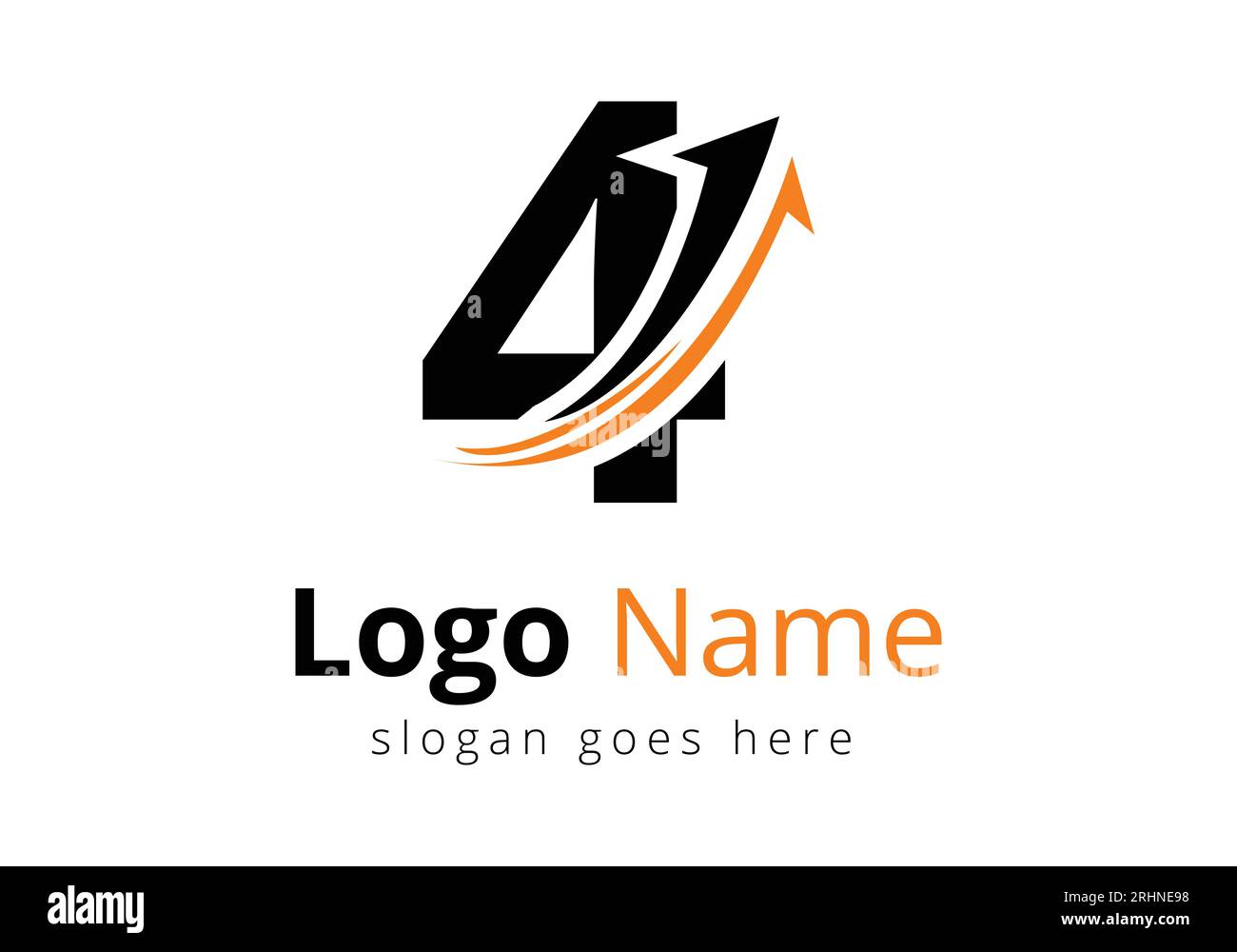 Logo de financement avec concept de 4 lettres. Concept de logo financier ou de réussite. Logo pour l'entreprise comptable et l'identité de l'entreprise Illustration de Vecteur