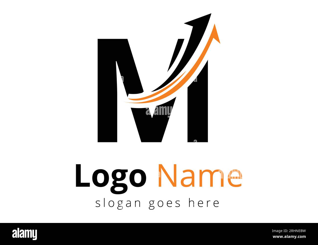 Logo Finance avec concept lettre M. Concept de logo financier ou de réussite. Logo pour l'entreprise comptable et l'identité de l'entreprise Illustration de Vecteur