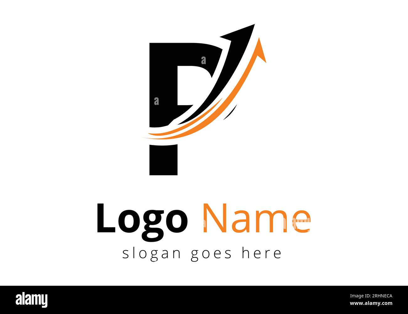 Logo Finance avec lettre P. Concept de logo financier ou de réussite. Logo pour l'entreprise comptable et l'identité de l'entreprise Illustration de Vecteur