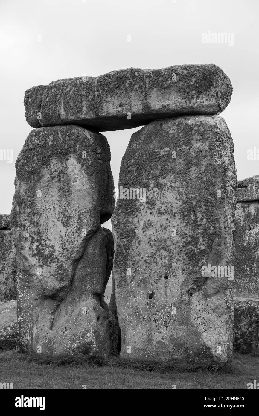 Stonehenge, un monument préhistorique près d'Amesbury, Whiltshire Banque D'Images