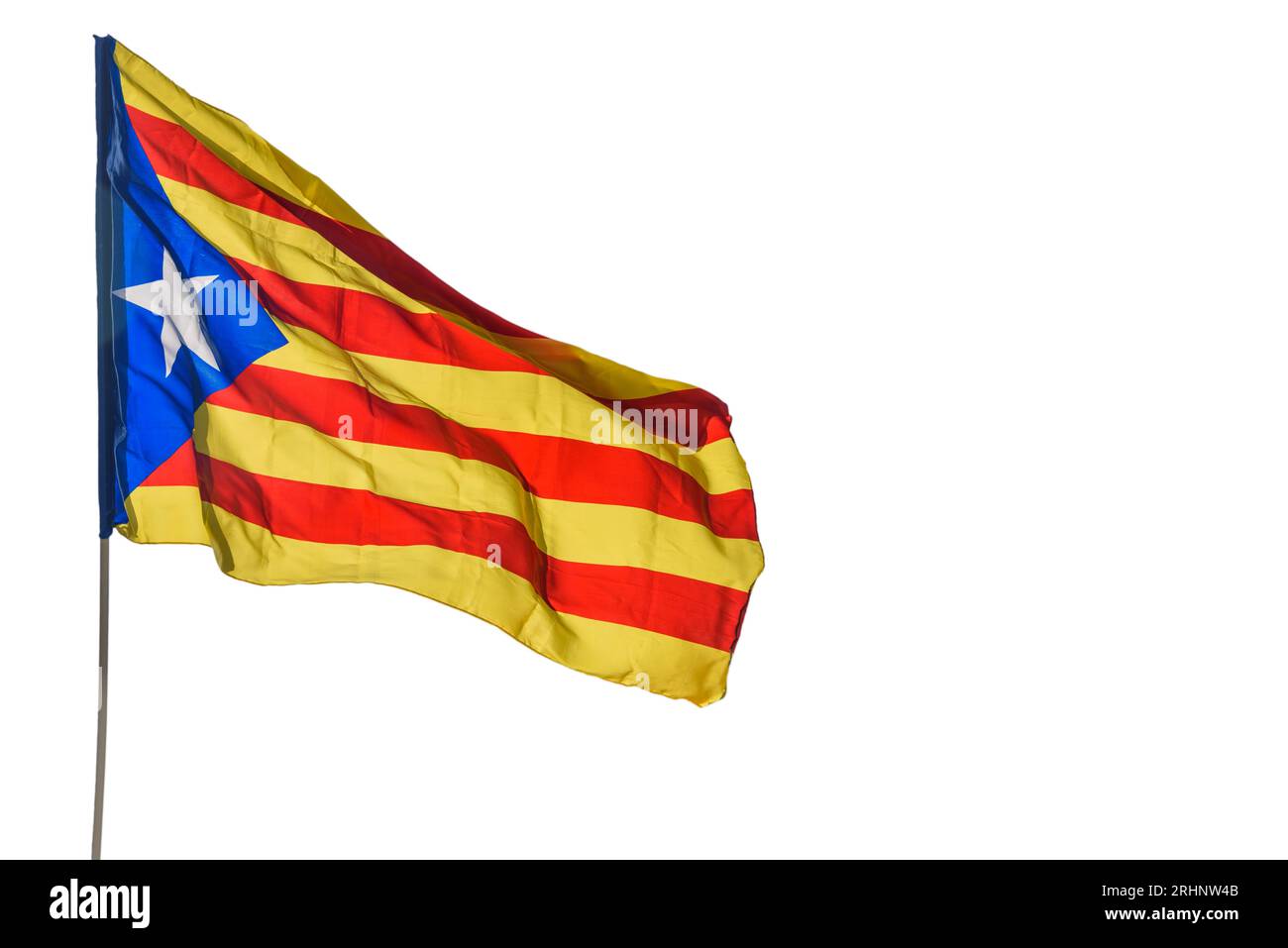 ESTELADA, drapeau de l'indépendance catalane. Isolé sur fond blanc ou transparent. png Banque D'Images