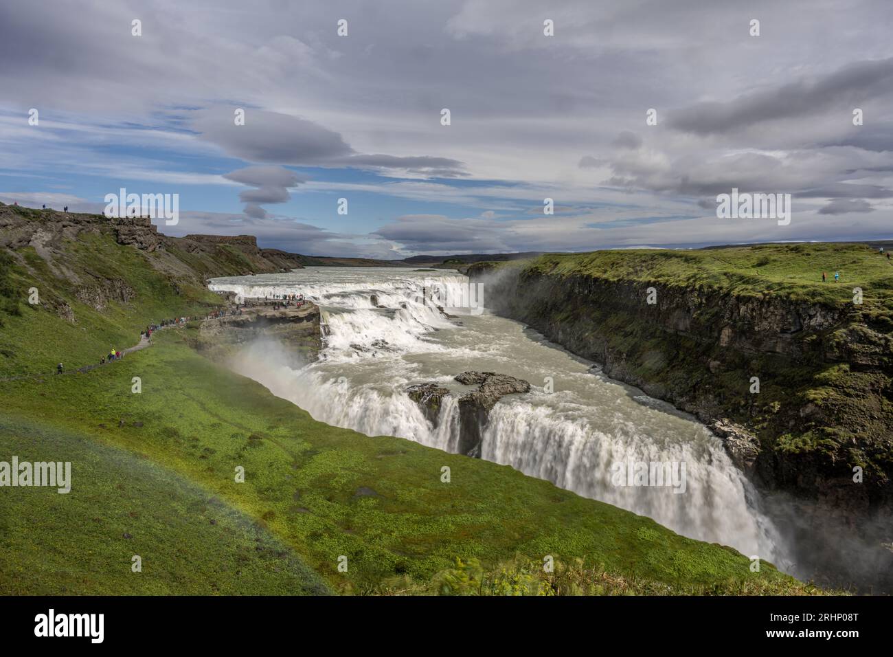 Cascade de Gullfoss, l'Islande, la rivière Hvítá Banque D'Images