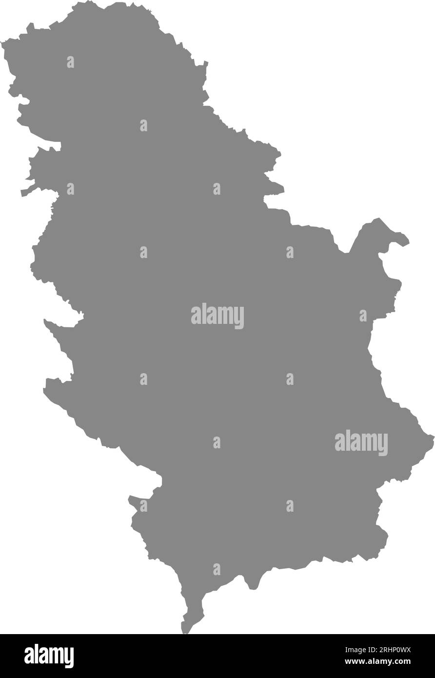 Carte couleur CMJN GRIS de LA SERBIE (avec KOSOVO) Illustration de Vecteur