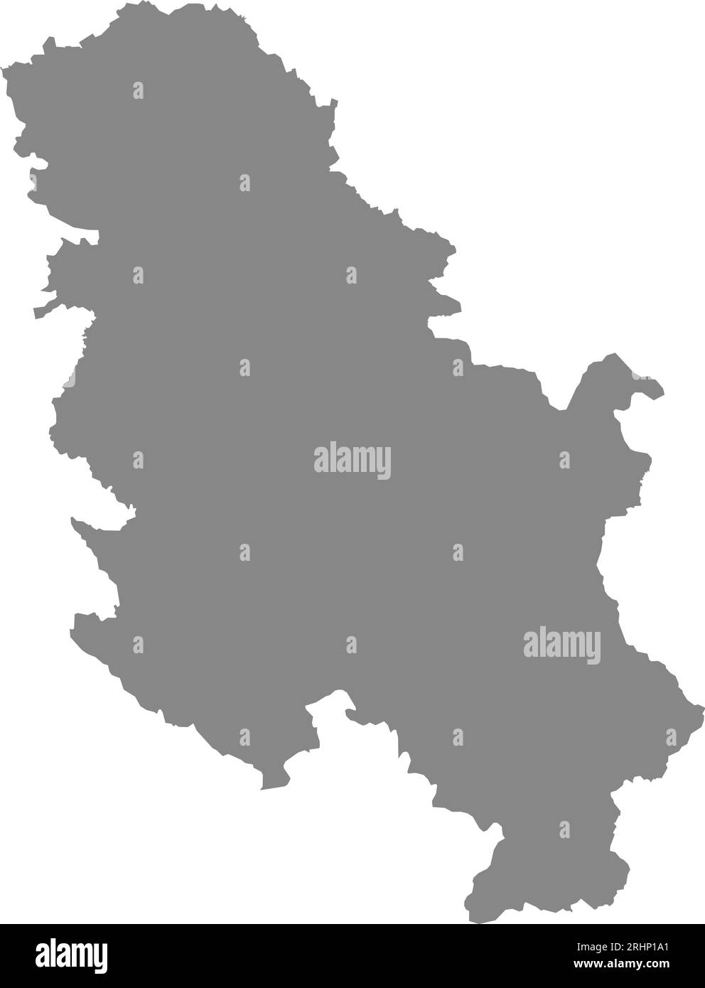 Carte couleur CMJN GRIS de LA SERBIE (sans LE KOSOVO) Illustration de Vecteur