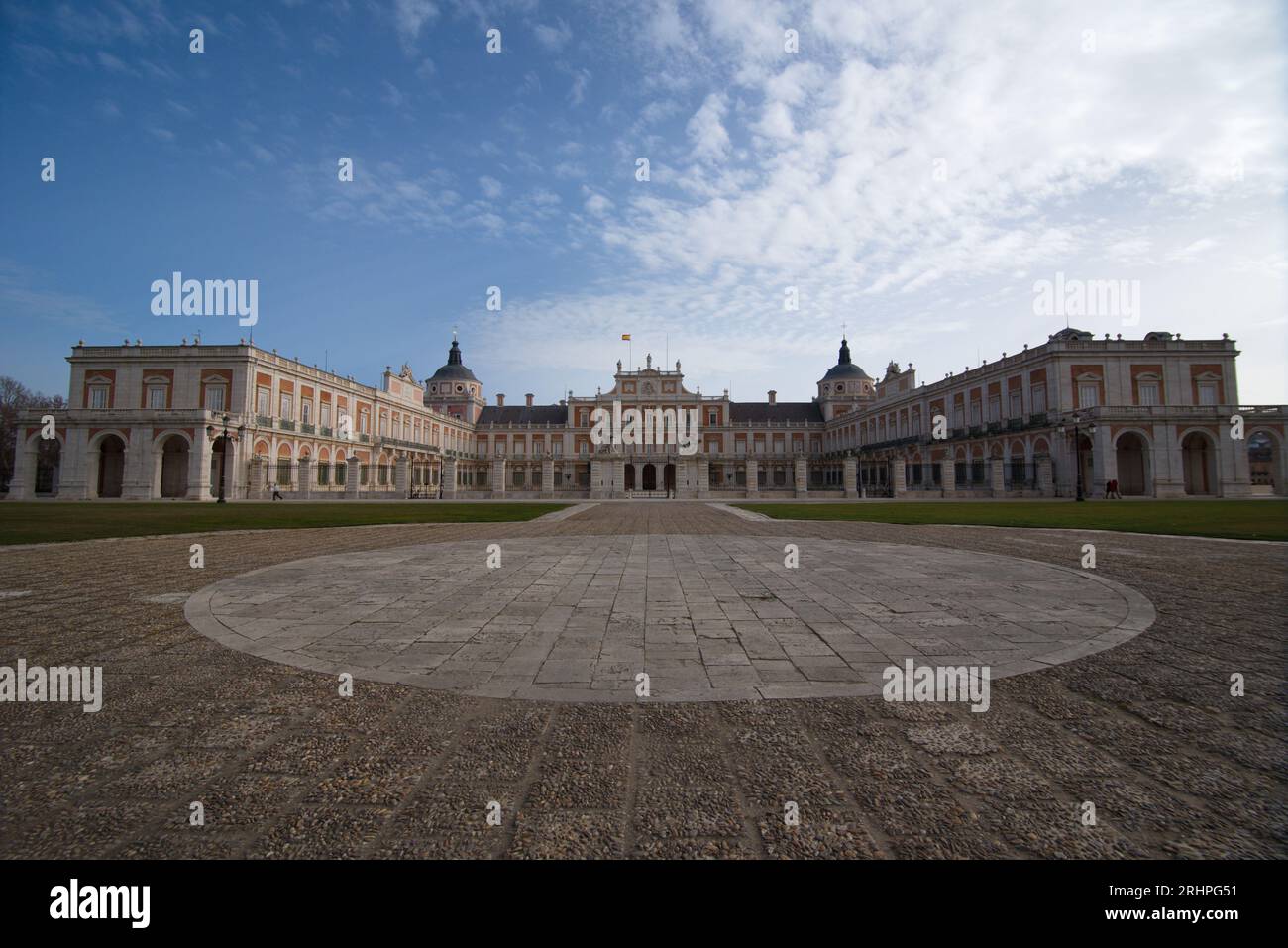 Façade principale du palais royal d'Aranjuez. Fachada principal del palacio Real de Aranjuez Banque D'Images