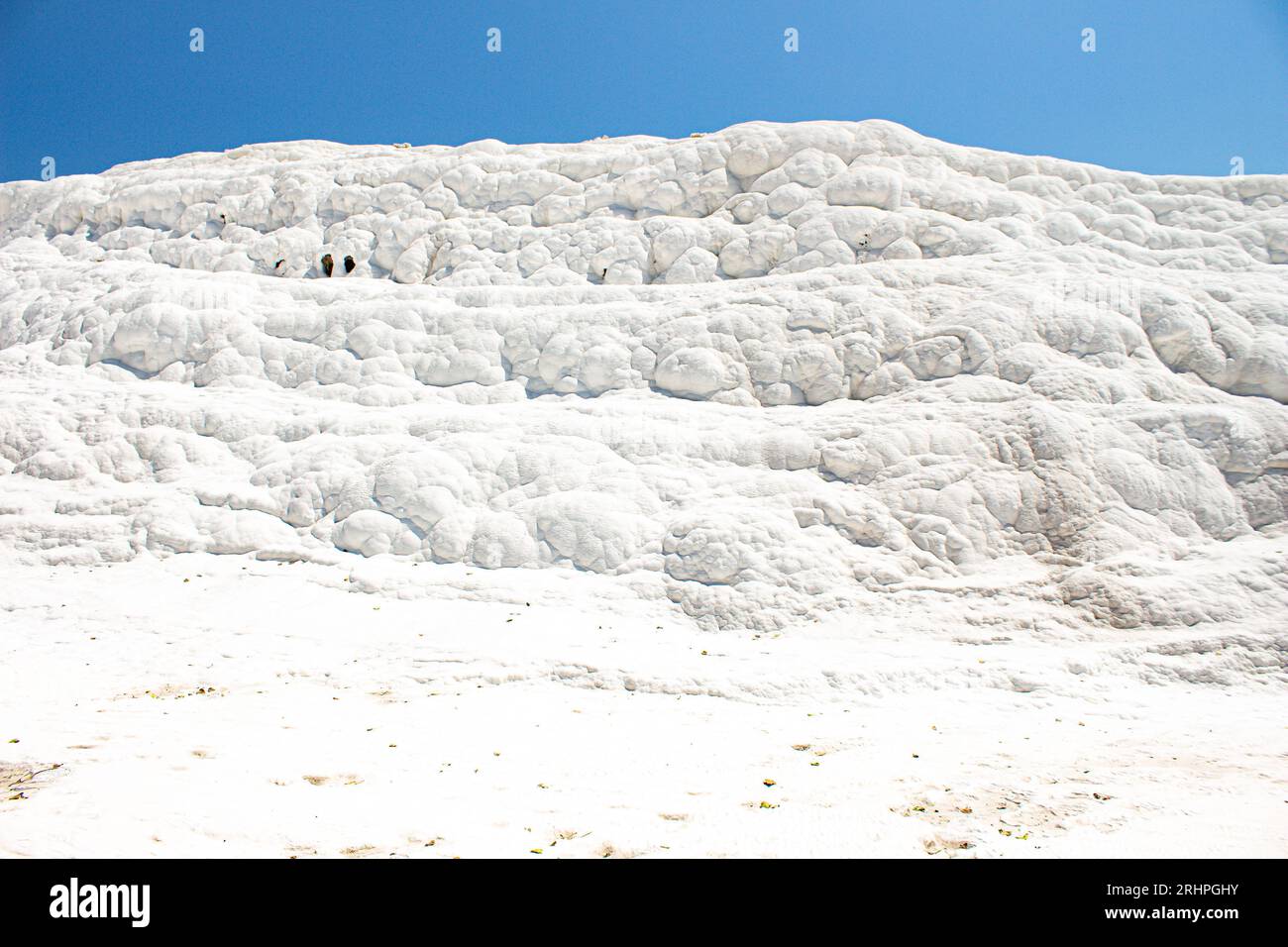 Travertins naturels de couleur blanche de Pamukkale Turquie Banque D'Images