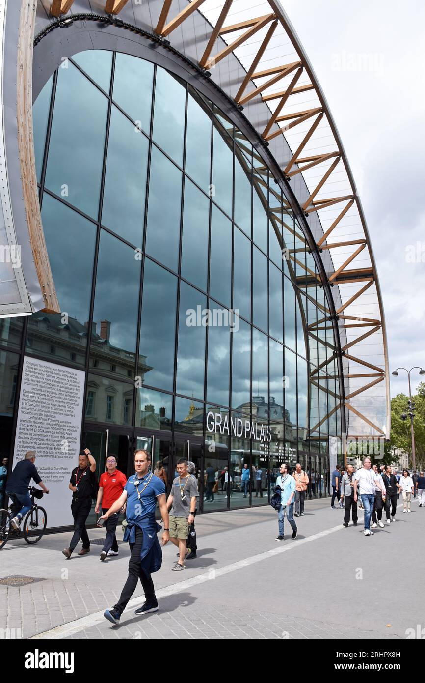 Le Palais Epherème, une salle d'exposition temporaire dans le champ de Mars, Paris, pour abriter des expositions temporaires pendant la rénovation du Grand Palais Banque D'Images