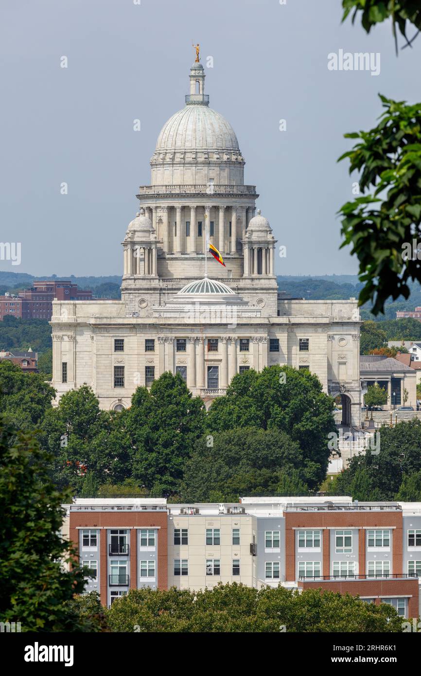 Rhode Island State House, par McKim Meade et White, 1903, Providence, Rhode Island, États-Unis. Banque D'Images