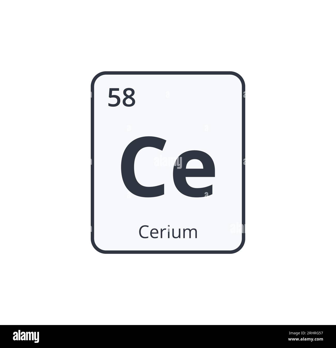 Symbole chimique de cérium. Illustration de Vecteur