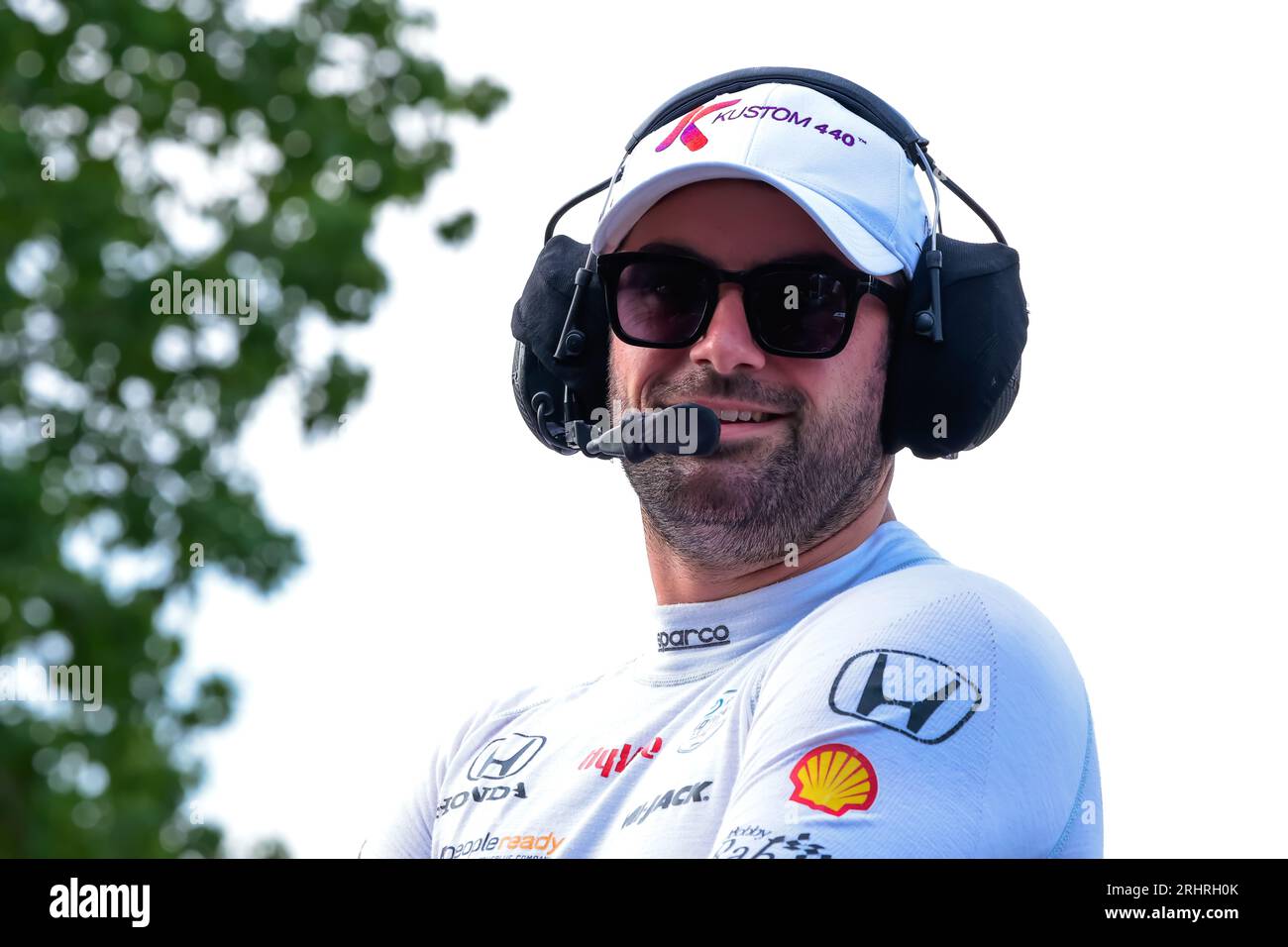 Nashville, Tennessee, États-Unis. 5 août 2023. JACK HARVEY (30), pilote de la série INDYCAR, de Bassingham, en Angleterre, se prépare à s'entraîner pour le Grand Prix Big machine Music City au Streets of Nashville à Nashville TN. (Image de crédit : © Brandon K. carter Grindstone Med/ASP) USAGE ÉDITORIAL SEULEMENT! Non destiné à UN USAGE commercial ! Banque D'Images