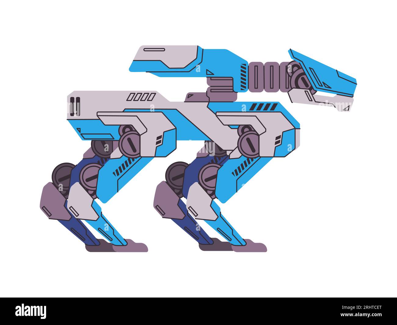 chien de garde technologie robot de surveillance futuriste machine d'automatisation moderne intelligence artificielle animal de combat de guerre militaire Illustration de Vecteur