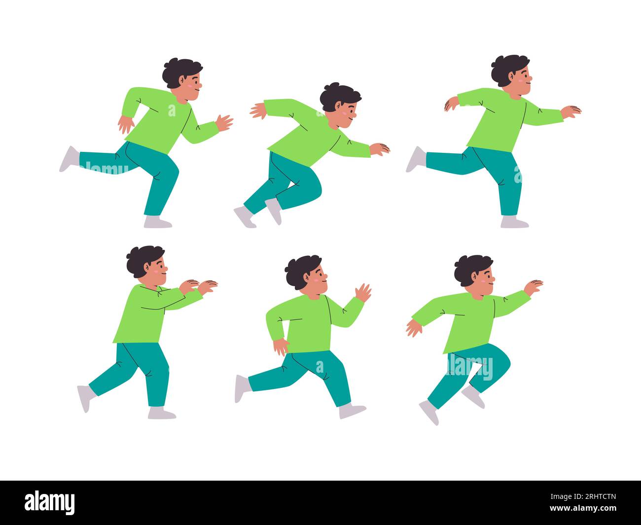 running homme porter des vêtements verts tenue décontractée tenue marathon coupe entraînement vitesse mouvement santé activité sport collection Illustration de Vecteur