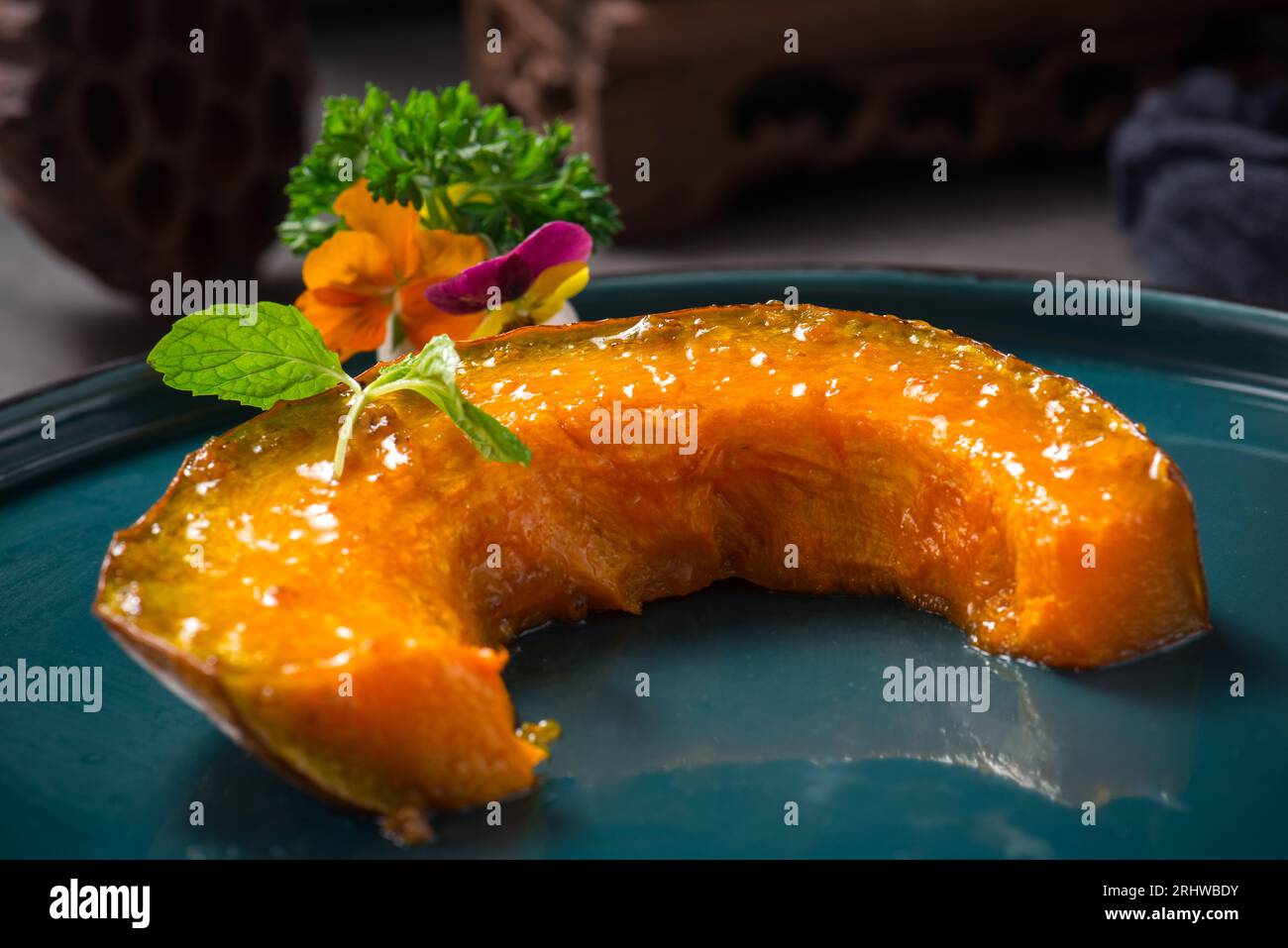 Cuisine cantonaise, citrouille rôtie d'Osmanthus Banque D'Images