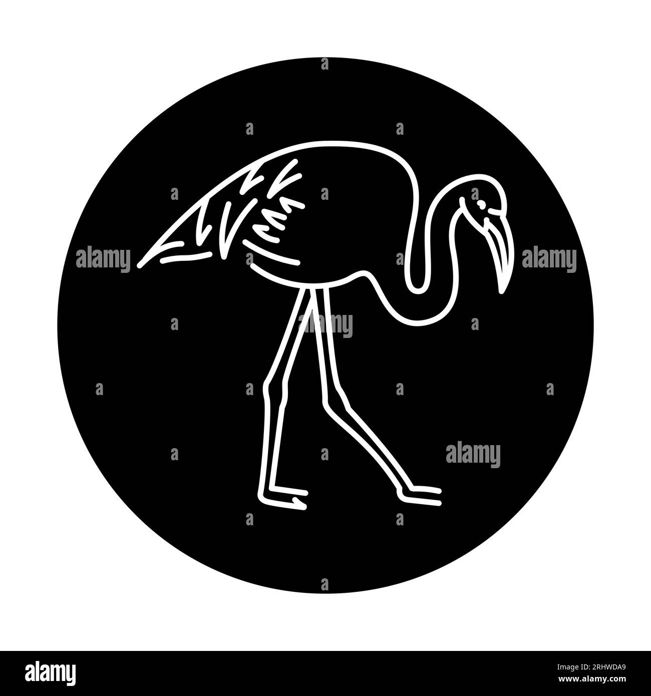 Icône représentant une ligne noire d'oiseau flamant. Pictogramme pour page Web, application mobile, Promo. Illustration de Vecteur