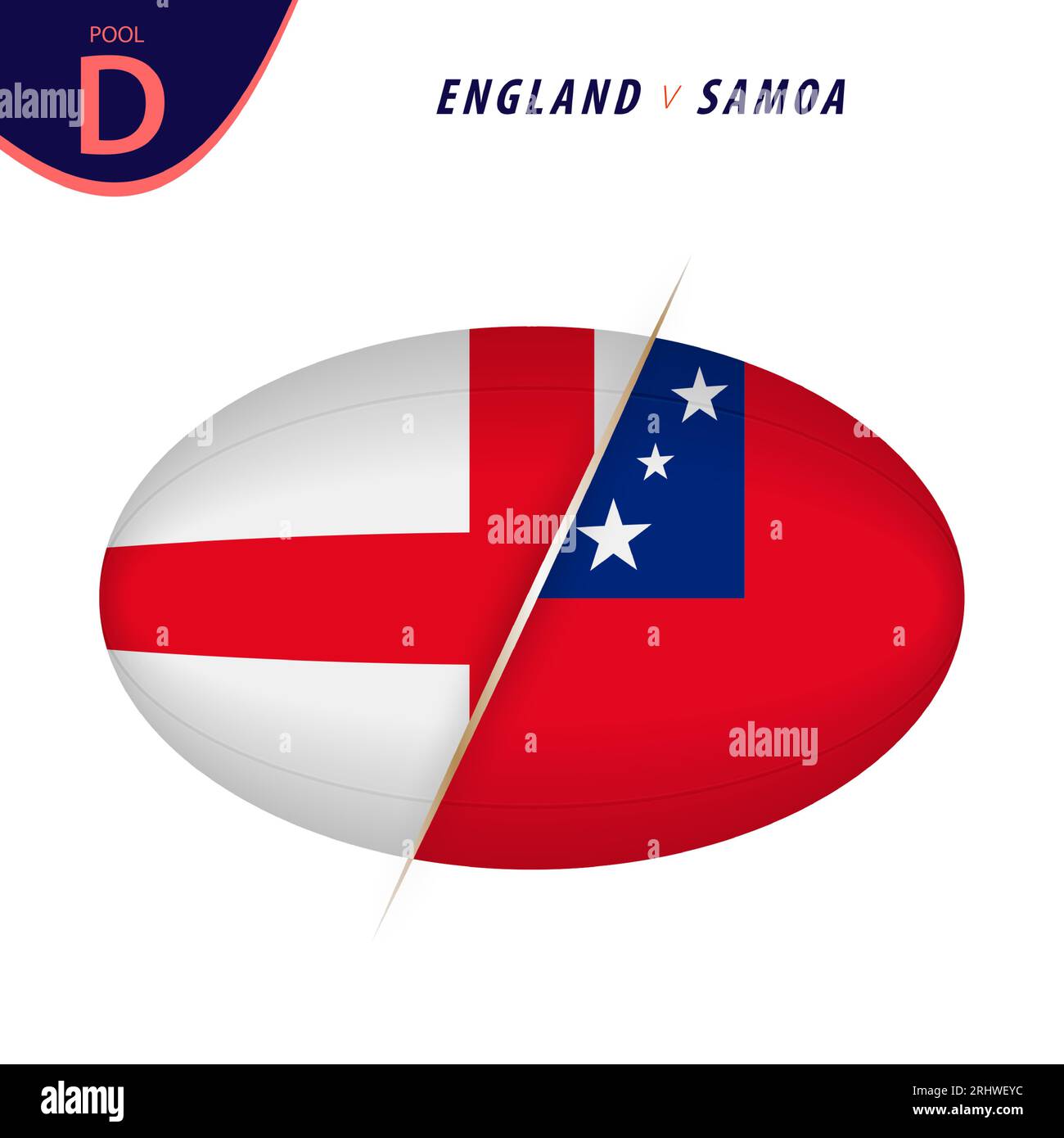 Compétition de rugby Angleterre v Samoa. Rugby contre icône. Illustration vectorielle. Illustration de Vecteur