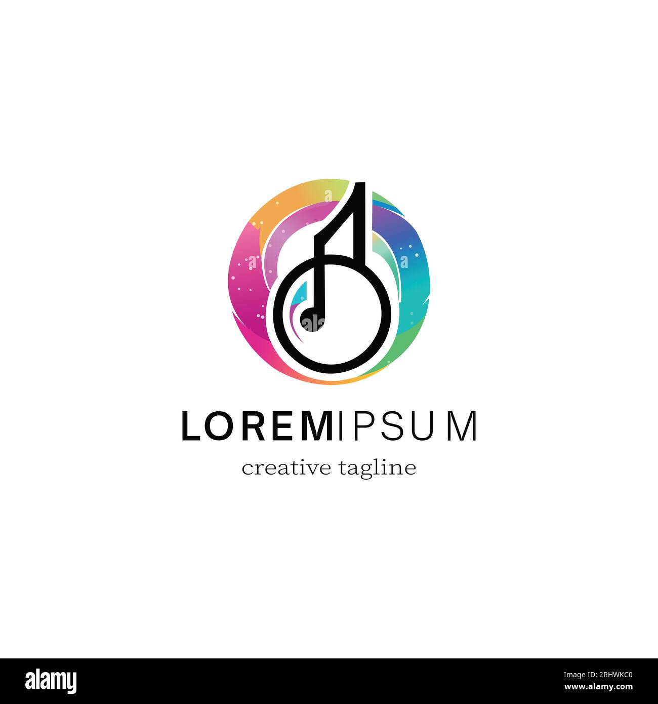 Logo de vecteur de musique graphique abstrait moderne Illustration de Vecteur