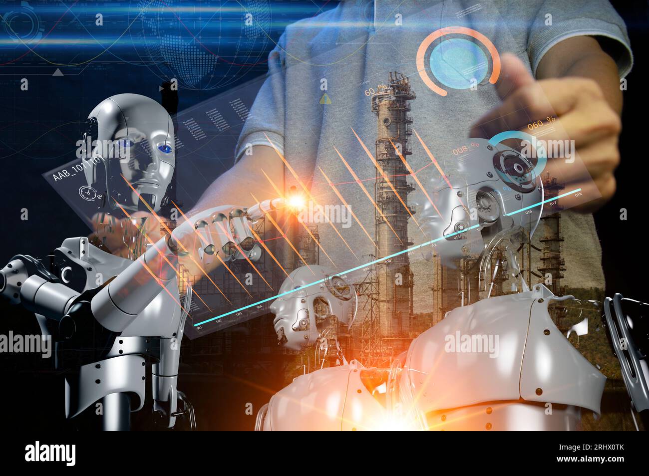 Concepts, développement de l'intelligence artificielle et auto-apprentissage de l'intelligence artificielle. Banque D'Images