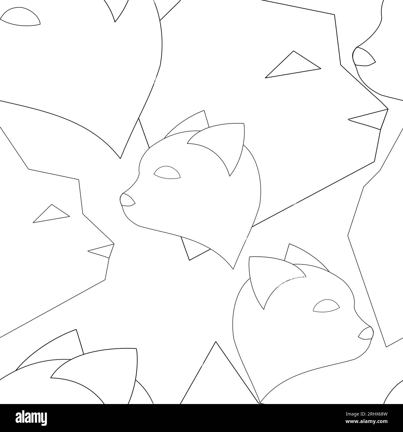 texture sans couture deux types de têtes de chat sont dessinées avec des lignes lisses et nettes Illustration de Vecteur