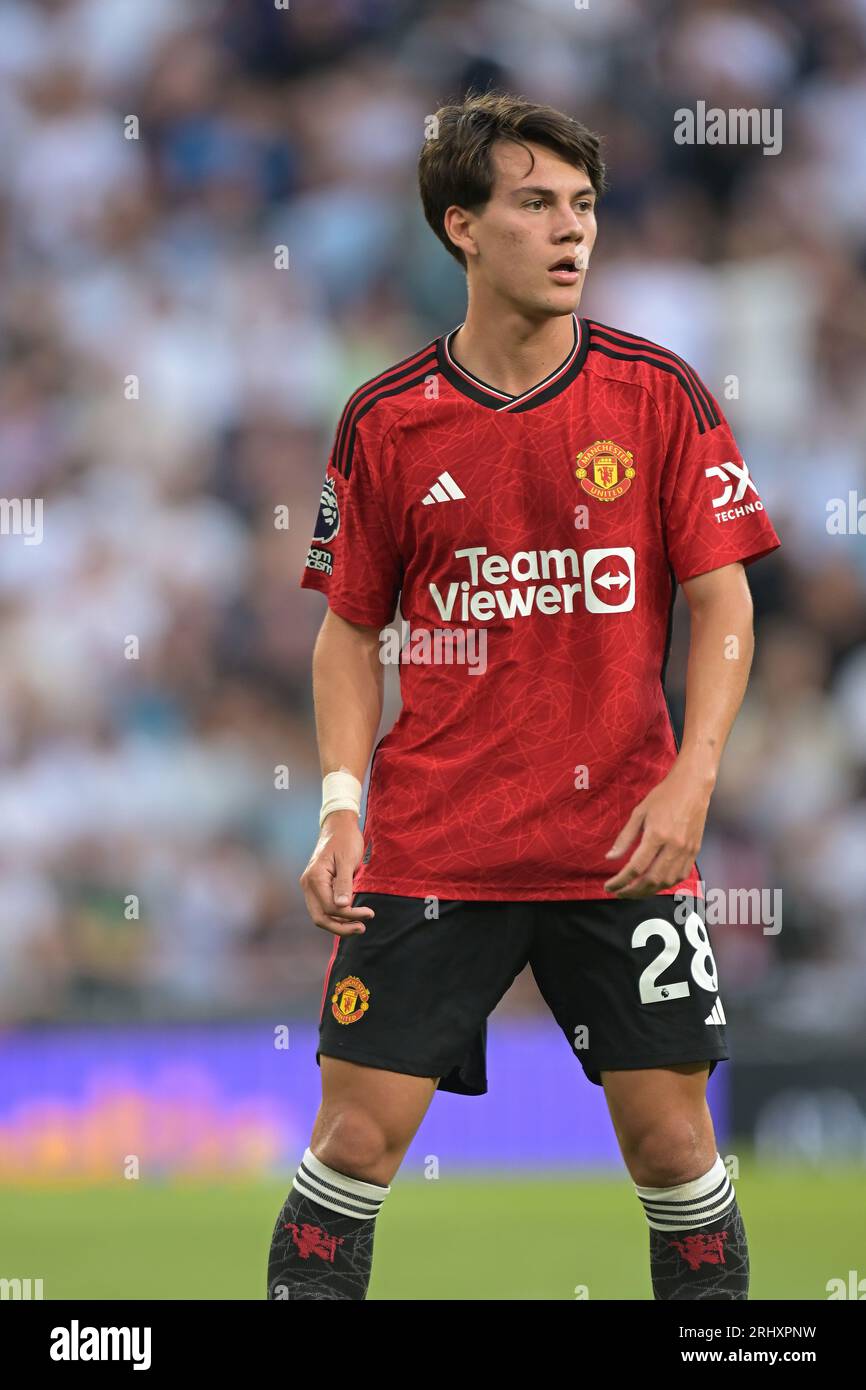 Londres, Royaume-Uni. 19 août 2023. Londres Royaume-Uni 18 août 23.Facundo Pellistri de Manchester United lors du match Spurs vs Manchester United Premier League au Tottenham Hotspur Stadium de Londres. Crédit : MARTIN DALTON/Alamy Live News Banque D'Images