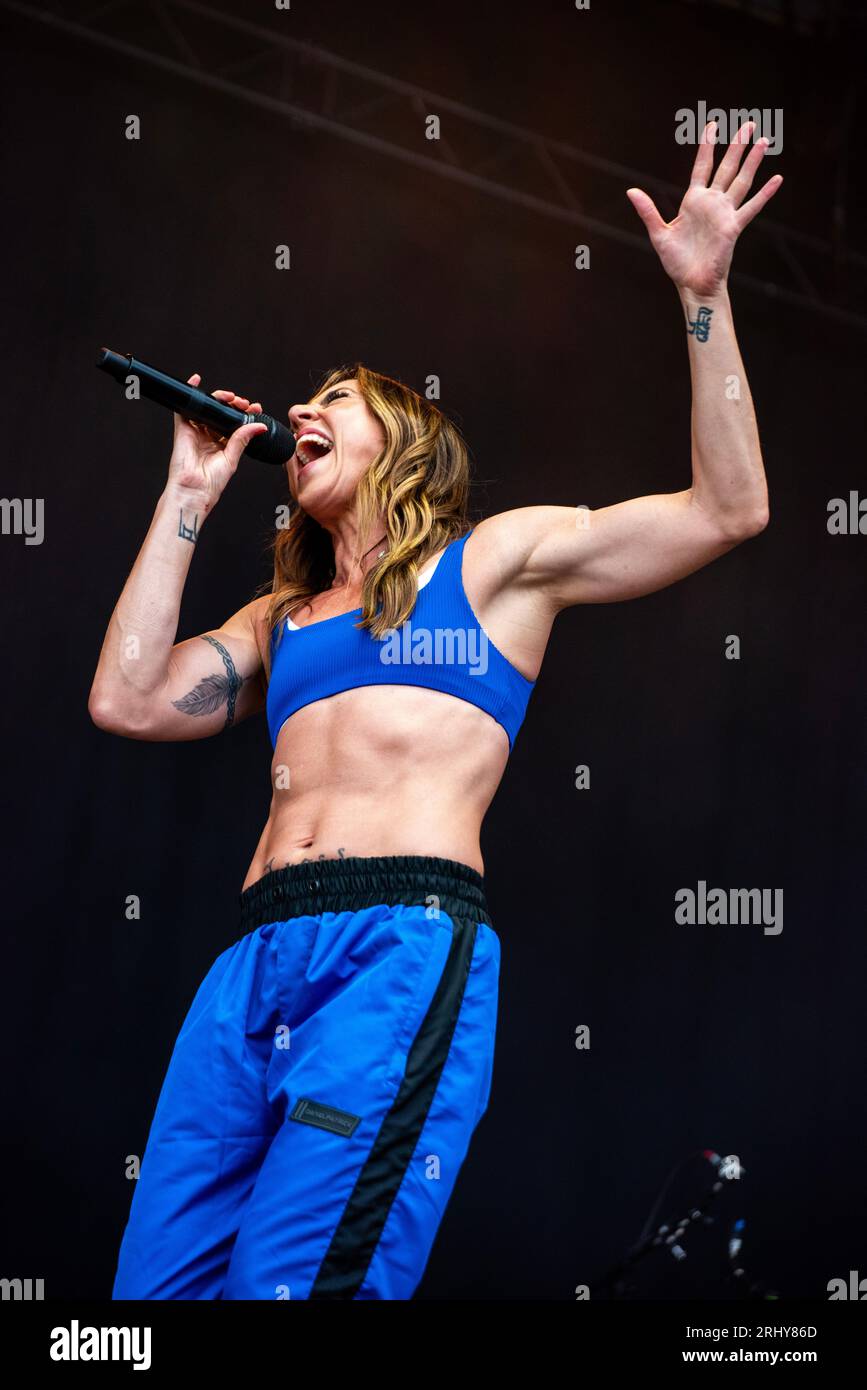 Sedgefield, Royaume-Uni. 19 août 2023. Mel C se produit en concert au Hardwick Festival 2023. Crédit Tracy Daniel/Alamy Live News Banque D'Images Sedgefield, Royaume-Uni. 19 août 2023. Mel C se produit en concert au Hardwick Festival 2023. Crédit Tracy Daniel/Alamy Live News Banque D'Images