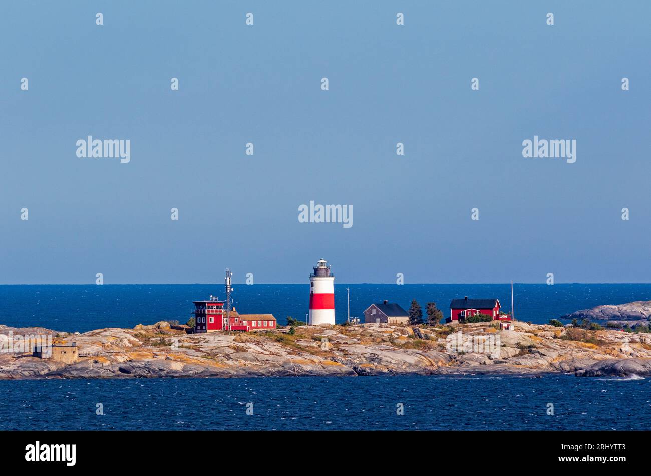 Phare de Soderarm, Furusund, archipel de Stockholm, Suède, Scandinavie Banque D'Images