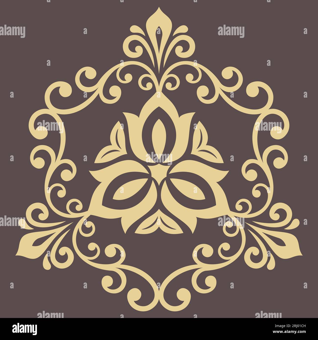 Motif d'arabesques d'or Oriental floral et éléments. Ornement classique traditionnelle. Modèle vintage d'arabesques Banque D'Images