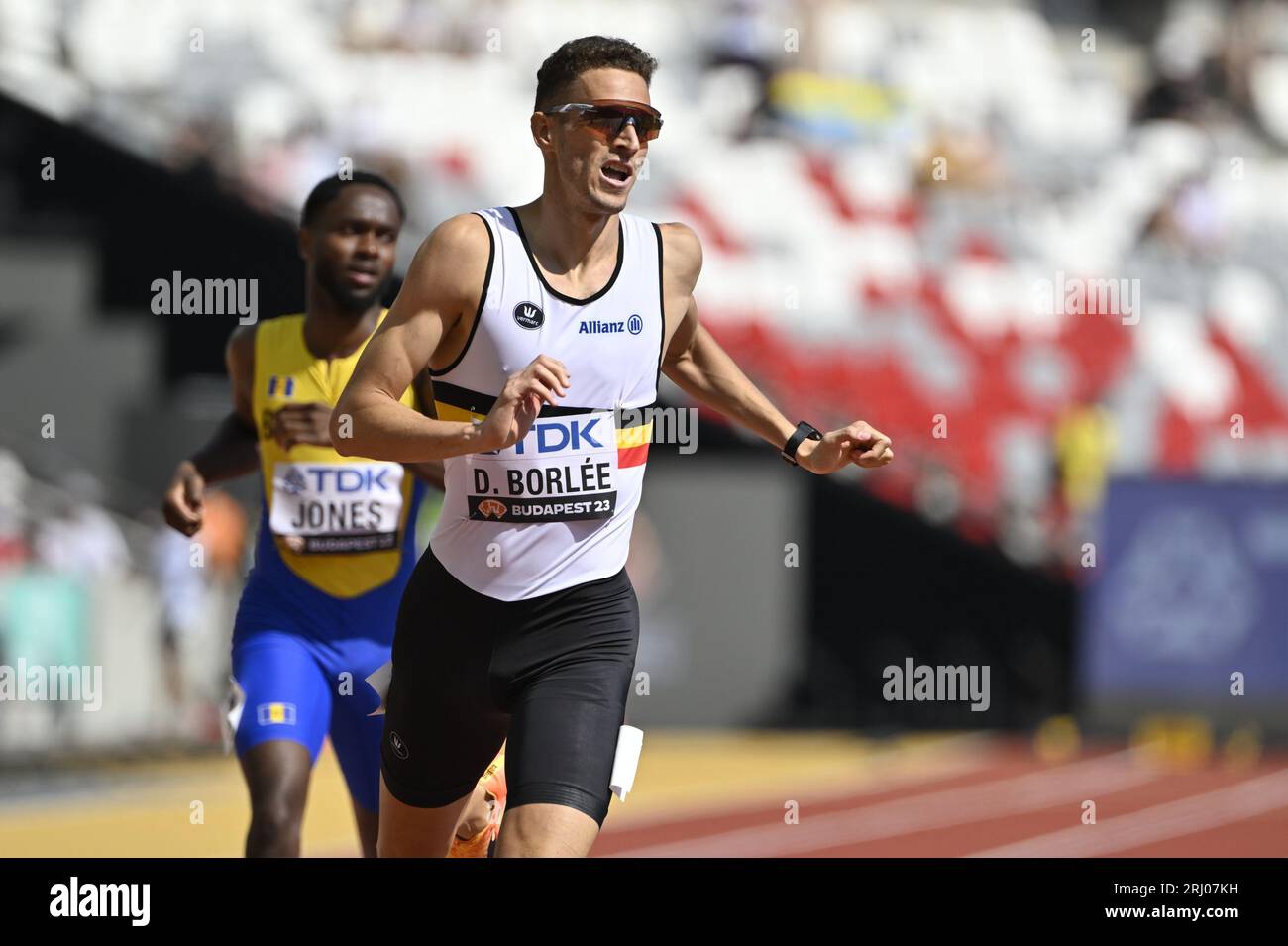 Budapest, Hongrie. 20 août 2023. Le Belge Dylan Borlee photographié en action lors des manches masculines du 400 m haies aux Championnats du monde d'athlétisme à Budapest, en Hongrie, le dimanche 20 août 2023. Les mondiaux se déroulent du 19 au 27 août 2023. BELGA PHOTO ERIC LALMAND crédit : Belga News Agency/Alamy Live News Banque D'Images