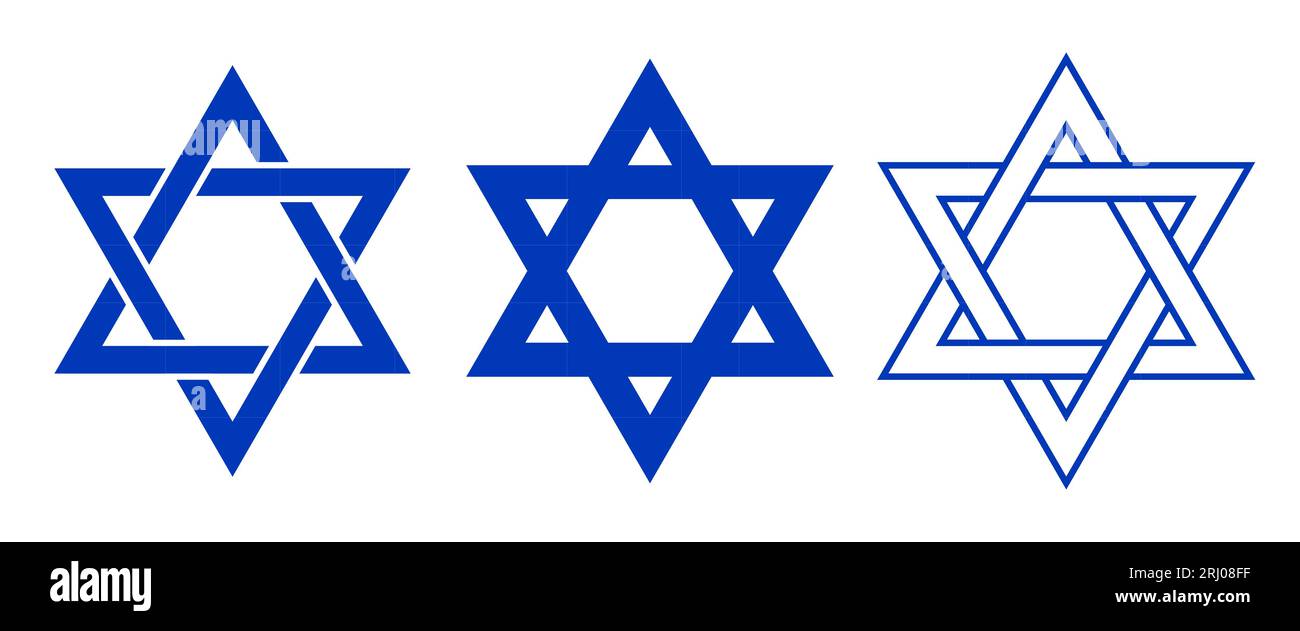Star of David Set - symbole du judaïsme icône plate pour les applications et les sites Web Illustration de Vecteur