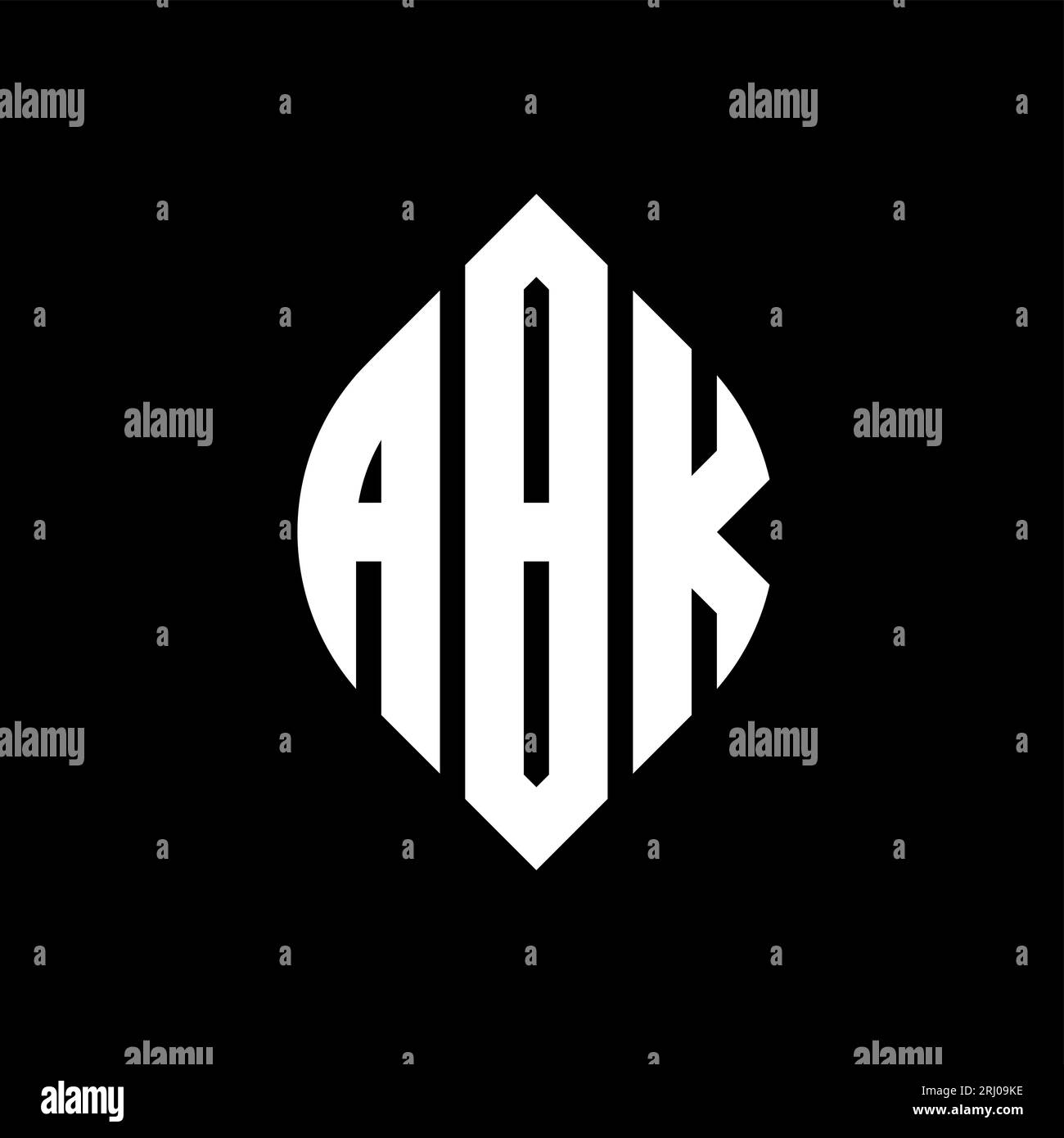 Conception de logo de lettre cercle ABK avec forme de cercle et d'ellipse. Lettres elliptiques ABK avec style typographique. Les trois initiales forment un logo circulaire. ABK ci Illustration de Vecteur