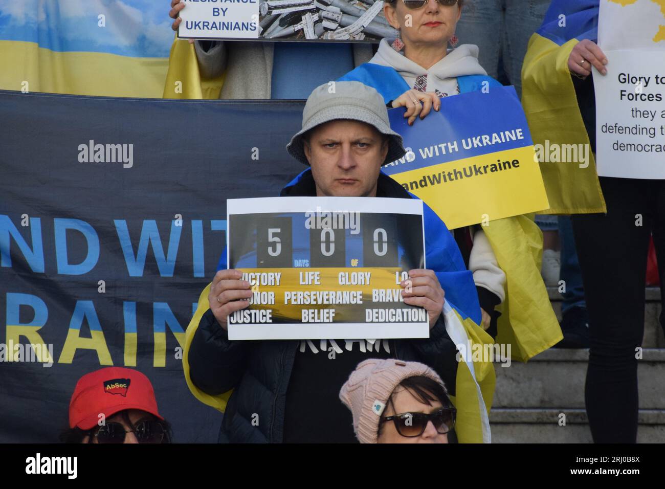 Manifestation ukrainienne à Sydney contre l'invasion russe Banque D'Images