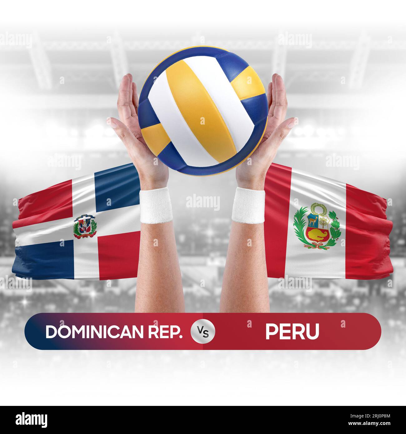 République dominicaine vs Pérou équipe nationale de volley-ball concept de compétition de match de volley-ball. Banque D'Images