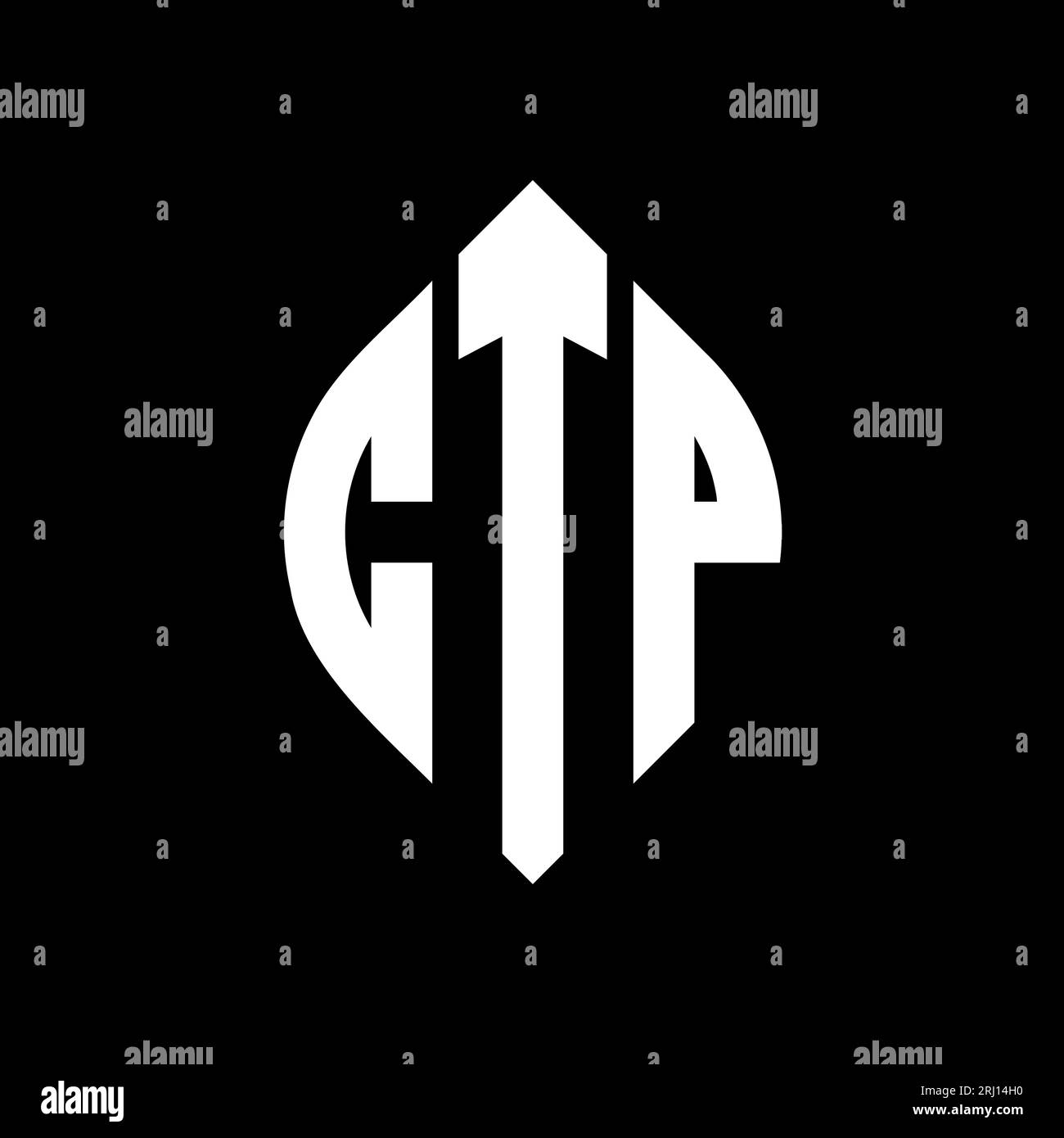 Logo de lettre cercle CTP avec forme de cercle et d'ellipse. Lettres elliptiques CTP avec style typographique. Les trois initiales forment un logo circulaire. Ci CTP Illustration de Vecteur