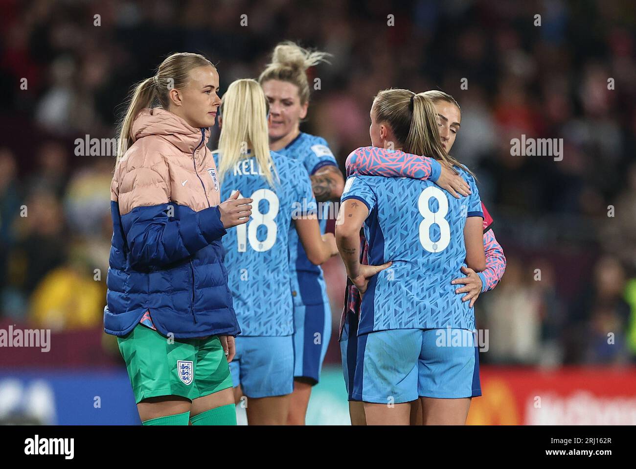 Équipe d'Angleterre pleine d'émotions après avoir perdu 1-0 lors du match final de la coupe du monde féminine de la FIFA 2023 Espagne femmes vs Angleterre femmes au Stadium Australia, Sydney, Australie, 20 août 2023 (photo de Patrick Hoelscher/News Images) Banque D'Images