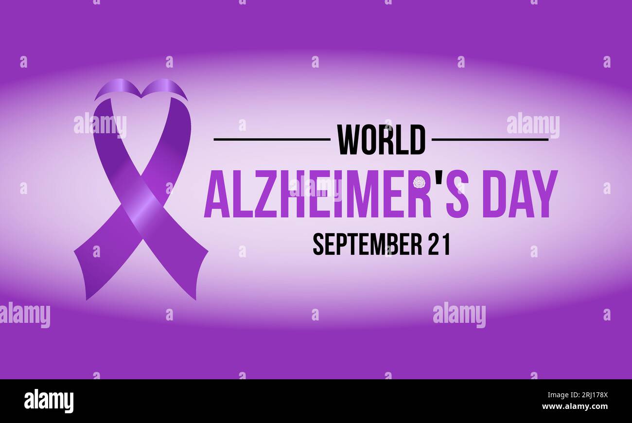 La Journée mondiale de la maladie d'Alzheimer met l'accent sur le plaidoyer, le soutien et la recherche pour les troubles de la mémoire. Modèle de bannière d'illustration vectorielle de promotion de la sensibilisation mondiale. Illustration de Vecteur