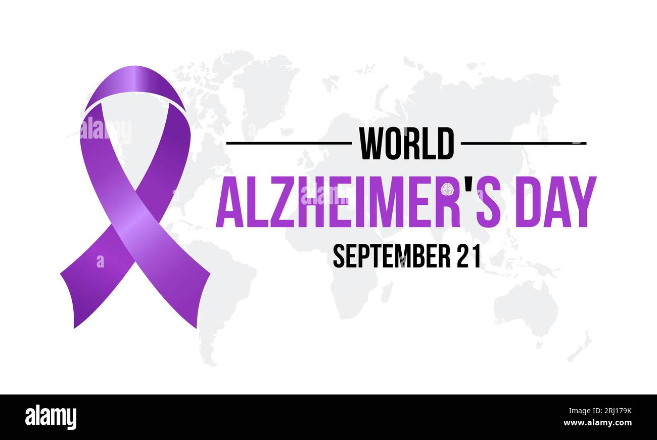 La Journée mondiale de la maladie d'Alzheimer met l'accent sur le plaidoyer, le soutien et la recherche pour les troubles de la mémoire. Modèle de bannière d'illustration vectorielle de promotion de la sensibilisation mondiale. Illustration de Vecteur