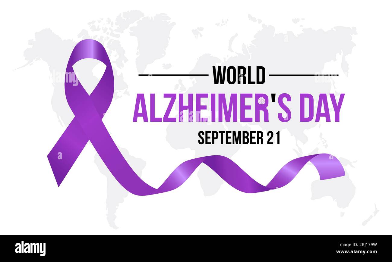 La Journée mondiale de la maladie d'Alzheimer met l'accent sur le plaidoyer, le soutien et la recherche pour les troubles de la mémoire. Modèle de bannière d'illustration vectorielle de promotion de la sensibilisation mondiale. Illustration de Vecteur