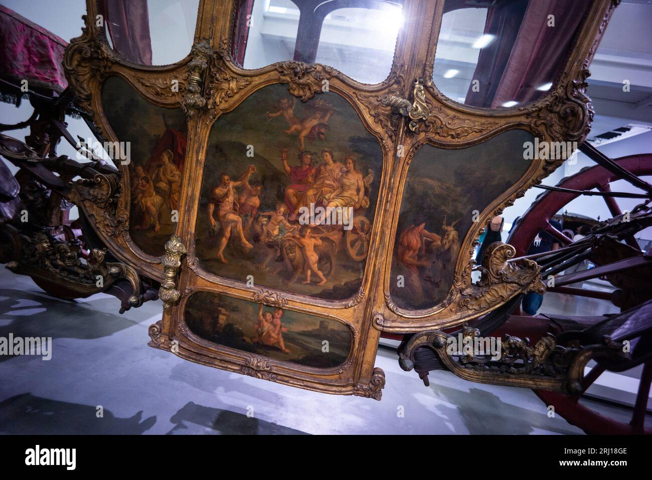 LISBONNE. PORTUGAL ; 08/20/2023. Le Musée des chariots ou Museu Nacional dos Coches abrite l'une des meilleures collections de chariots et de flotteurs au monde. Banque D'Images