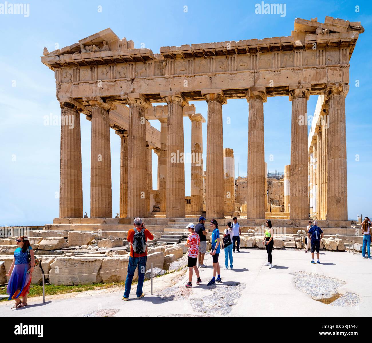 Ruines du Temple du Parthénon, Acropole, site du patrimoine mondial de l'UNESCO, Athènes, Grèce, Europe Banque D'Images