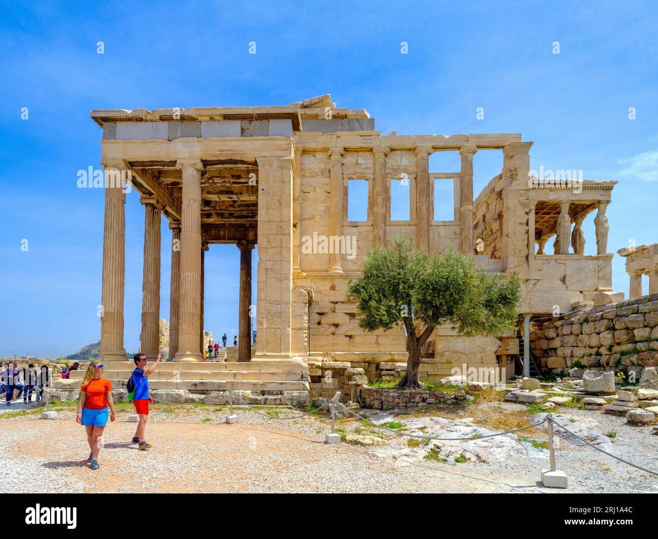 Erechteion Temple, Athènes, Grèce, Europe Banque D'Images