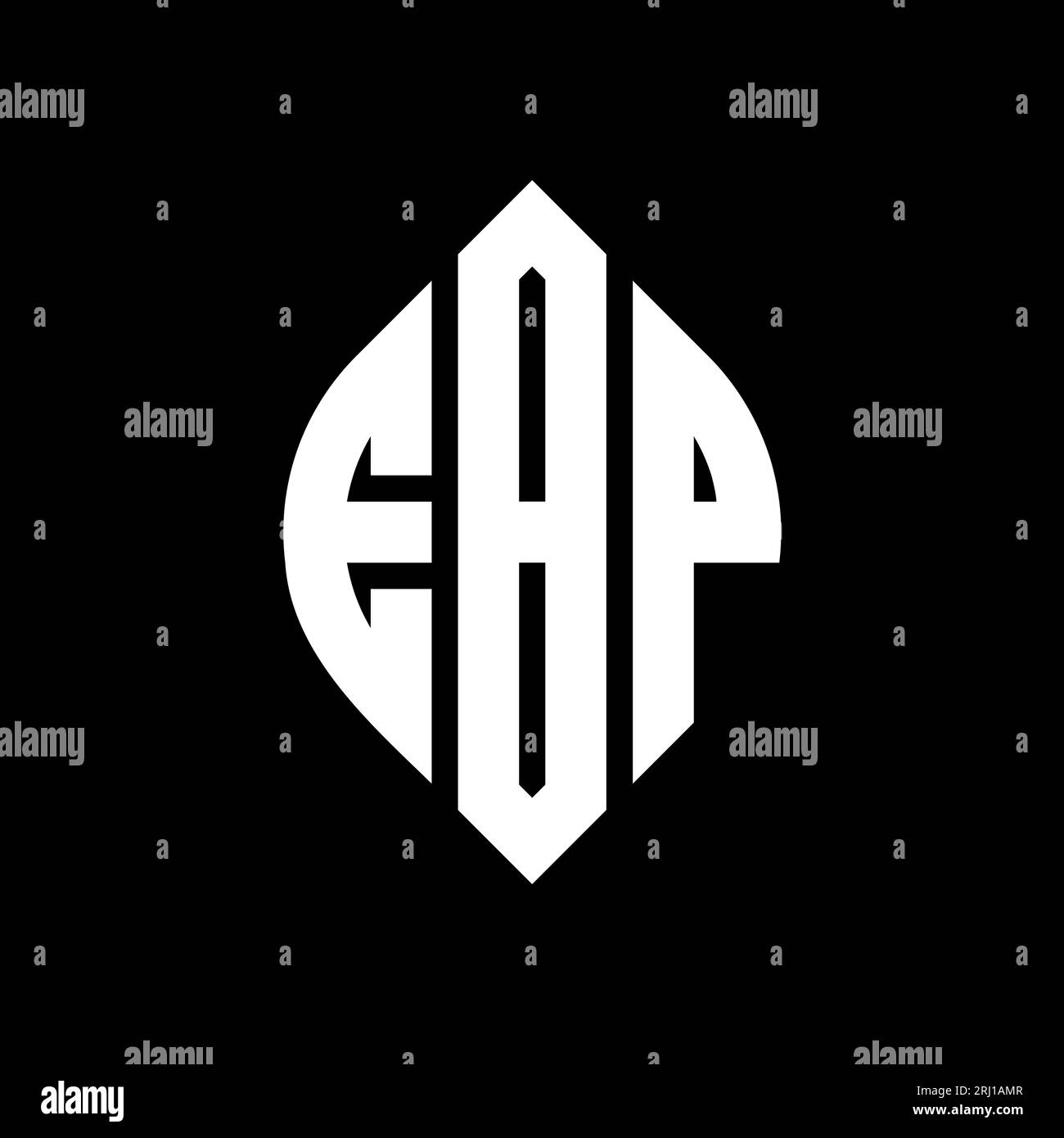 Logo de lettre cercle EBP avec forme de cercle et d'ellipse. Lettres elliptiques EBP avec style typographique. Les trois initiales forment un logo circulaire. EBP ci Illustration de Vecteur