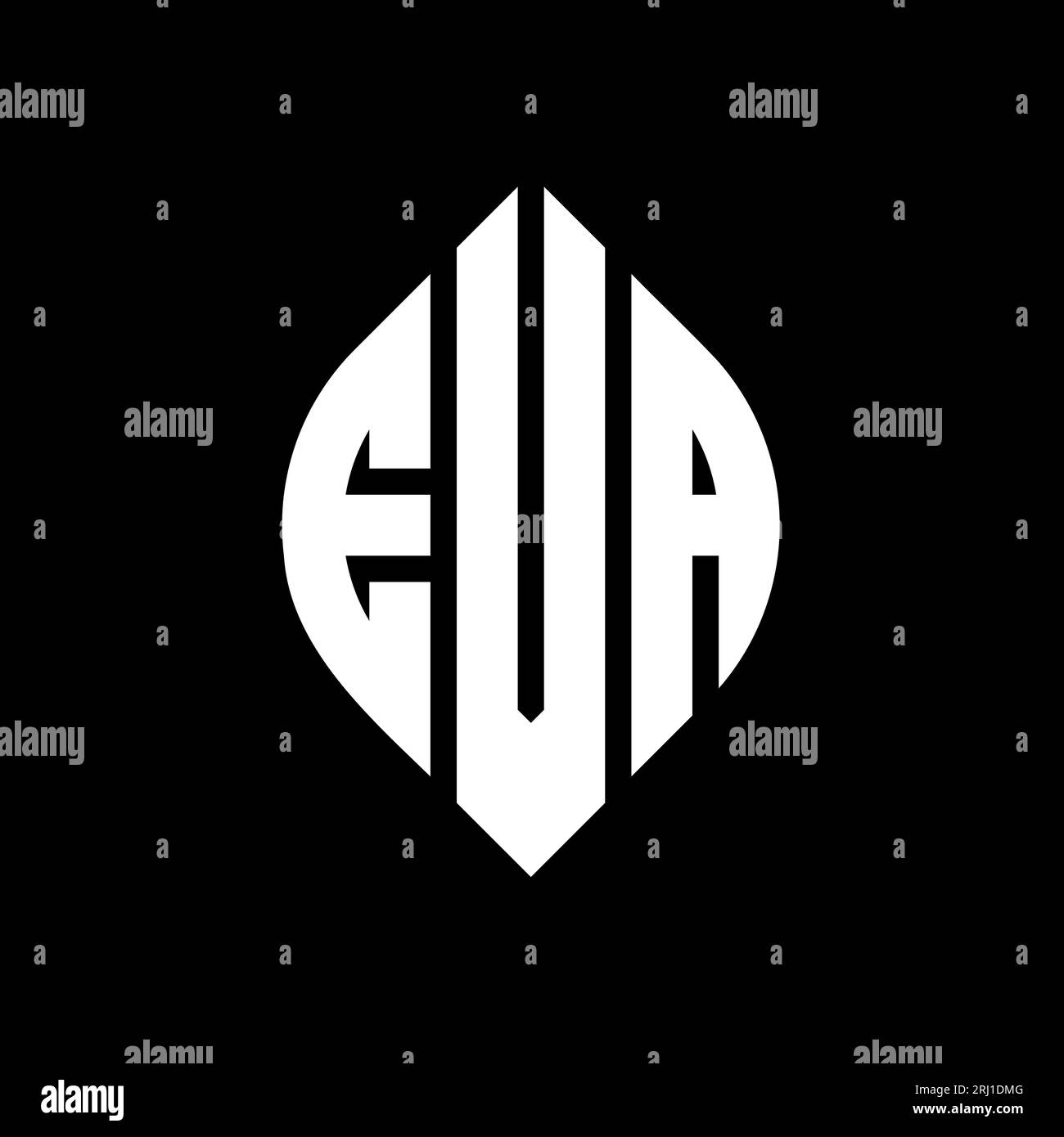 Conception de logo de lettre cercle EVA avec forme de cercle et d'ellipse. Lettres elliptiques EVA avec style typographique. Les trois initiales forment un logo circulaire. EVA ci Illustration de Vecteur