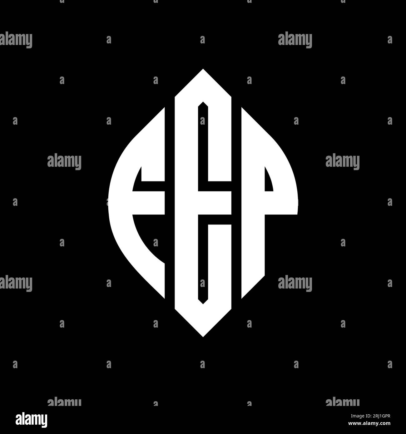Logo de lettre cercle FEP avec forme de cercle et d'ellipse. Lettres elliptiques FEP avec style typographique. Les trois initiales forment un logo circulaire. Ci FEP Illustration de Vecteur